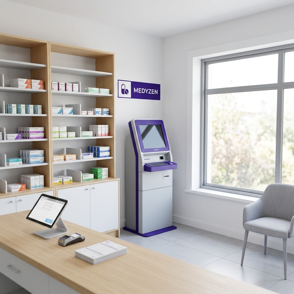 The same pharmacy, transformed with a clean Medyzen kiosk